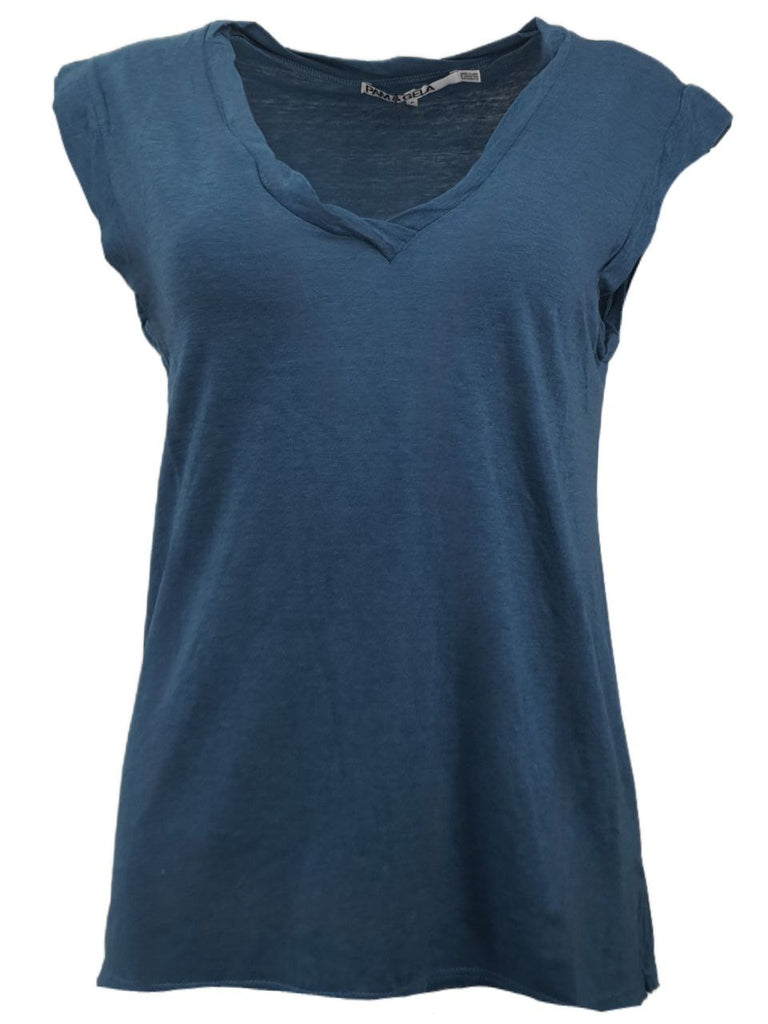 PAM & GELA Women's Blue Sea Kate Muscle Tee #G835 Petite X-Small NWT