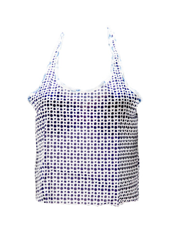 LOVESHACKFANCY Women's Shibori Dot Racerback Tank $195 NEW