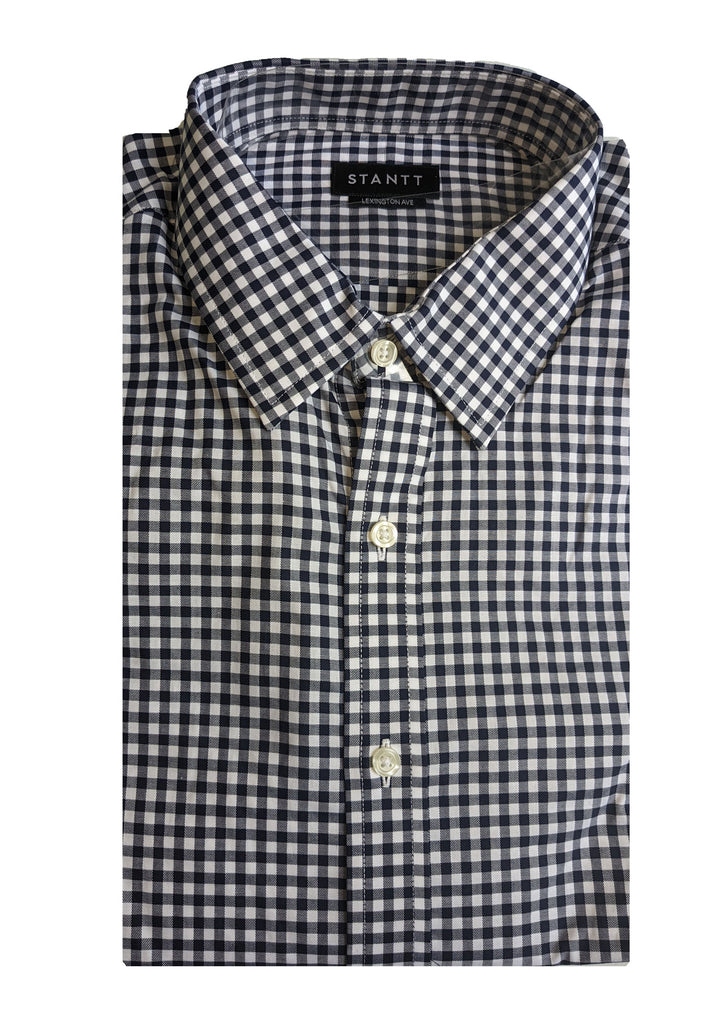 STANTT Navy Gingham Business Casual Shirt Lexington Fit 16.5 - 30/31 Classic