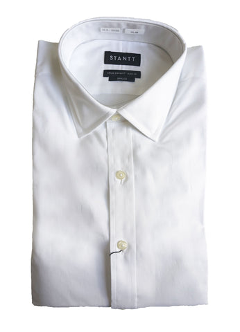 STANTT Men's White Wrinkle Resistant Business Casual Shirt Spruce Fit NWT