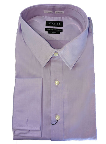 STANTT Men's Lavender Wrinkle Resistant Twill Business Casual Shirt Greene Fit