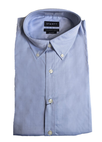 STANTT Light Blue Wrinkle Resistant Twill Casual Button Up Shirt Delancey Fit