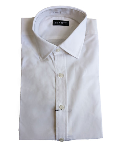 STANTT Men's White Poplin Mod Spread Button Up Shirt Stanton Fit  NWT