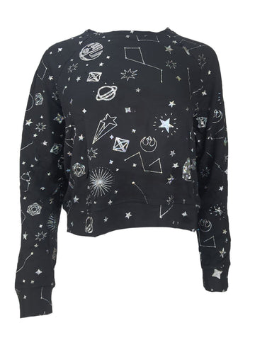 TEREZ Women's Black Hologram Star Wars Sweatshirt #23608278 NWT