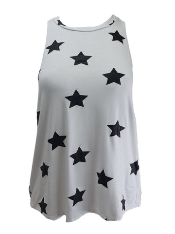 TEREZ Women's White Stars Foil Tank #22167773 X-Small NWT