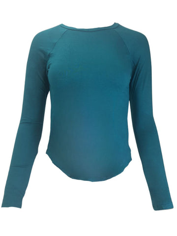 TEREZ Women's Turquoise Rayon Long Sleeve Shirt #38701994 Large NWT