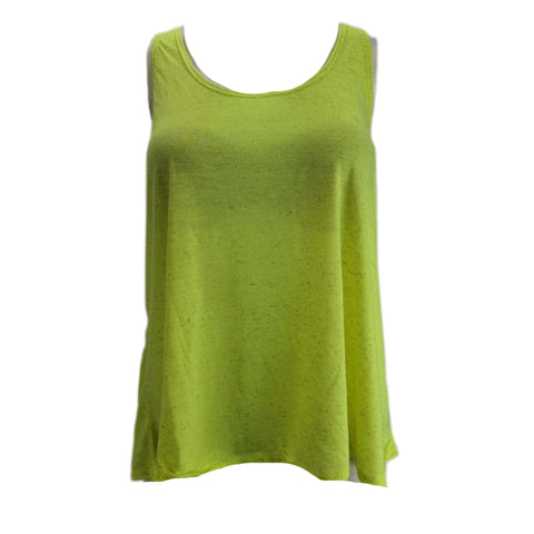 TEREZ Women's Neon Green With Black Pinhole Tank #25318772 NWT