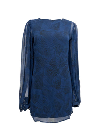 Winter Kate Dixie Moonlight Blue Keyhole Tunic Dress NRD36BL $225 NEW