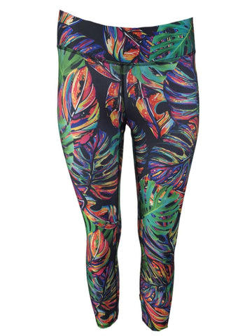 TEREZ Women's Multicolor Tropic Zone Leggings #424028141 Small NWT