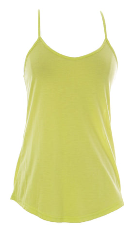 NAILA Women's Yellow Spaghetti Strap Racerback Tank Top TopYLW $70 NEW